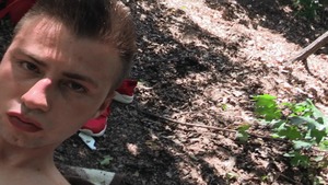 vehement outdoor pooper with a hairy dark hole teen