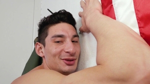 Activeduty - Brandon and Jim bareback throat fucking